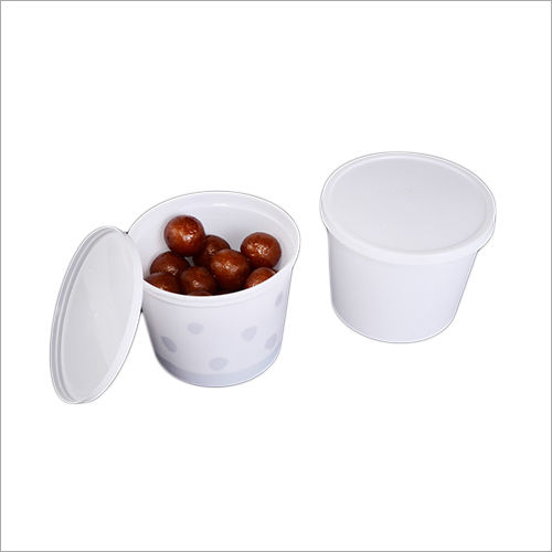 White Sweet Plastic Round Containers