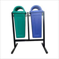 Litter Bins With Stand - Plastic, 3 Ft Size, Green And Blue Color | 50kg Load Capacity, Easy Mobility For Schools And Parks