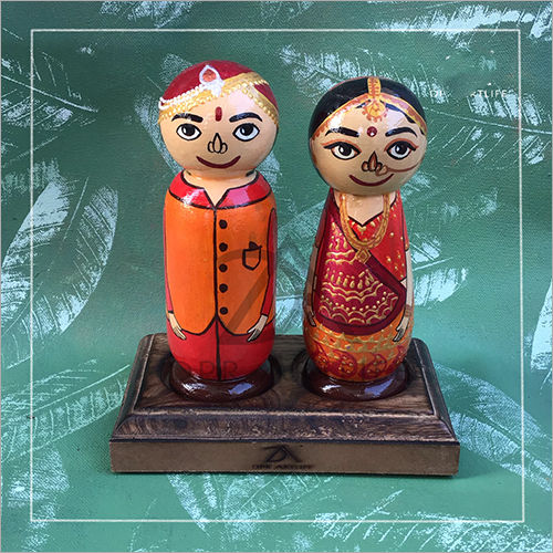 Couple Handpainted Wooden Doll