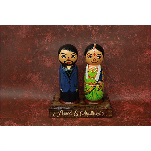 Couple Handpainted Wooden Doll