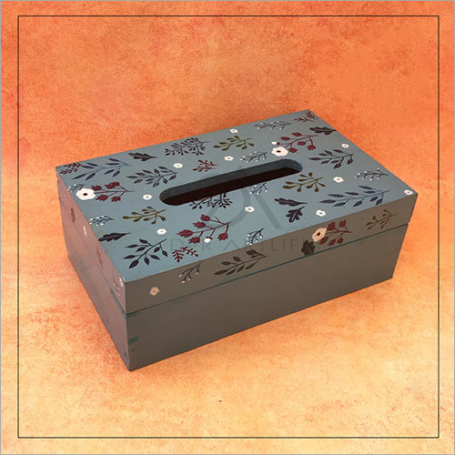 Grey Handpainted Napkin Box