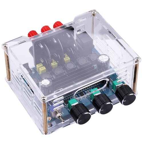 2.1 Channel Audio Stereo Amplifier Subwoofer Board  2x50W 1x100W Sub Output Super Bass Power Amplifier Module With Case