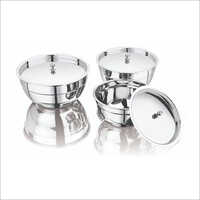 SS Serving Pot - Stainless Steel, Multiple Size Options | Silver, Smooth Finish, Lid with Holder for Easy Use