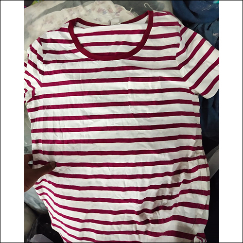 Round Neck Striped T Shirt