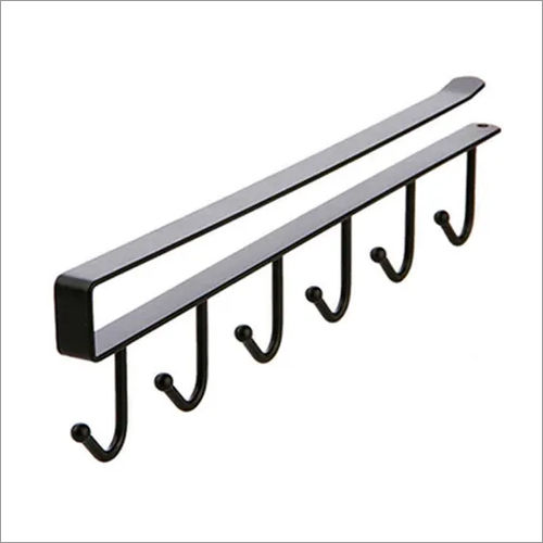 Black Metal Hooks Under Shelf Cup Holder