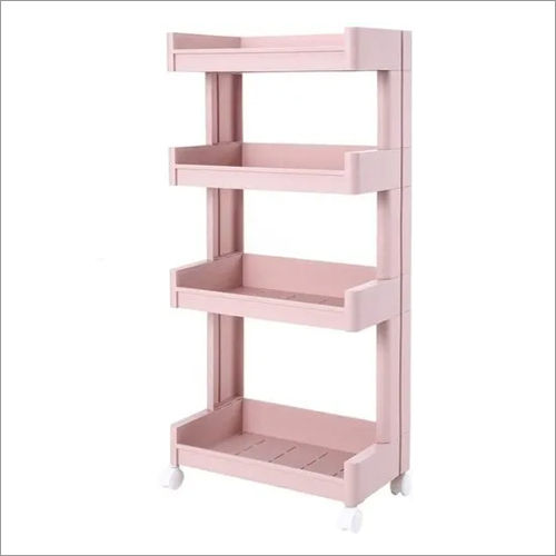 Pink Plastic Desk Book Trolley