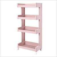 Plastic Desk Book Trolley - High-strength Plastic, Various Sizes, Pink Color | Smooth Finish, Long-lasting Durability, Modern Design