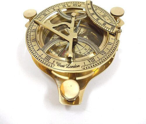 4 Inch 10cm Sandel Compass Solid Brass Sundial  4 Inch Sundial Compass - Solid Brass Sun Dial Parallel Import Import