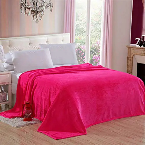 Fuchsia Pink Heavy Duty Indian Mink Blanket