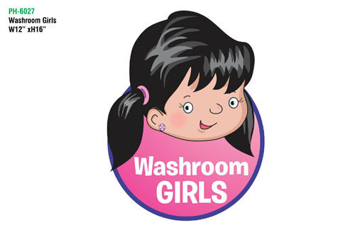 Washroom Girls-Educational Wall Cutout