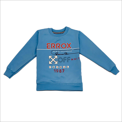 Kids Round Neck Blue Sweatshirts