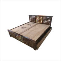 Polished Sheesham Wooden Double Cot Bed