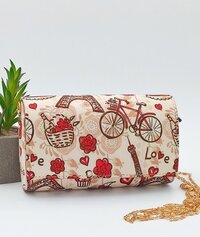 Clutches with cycle print