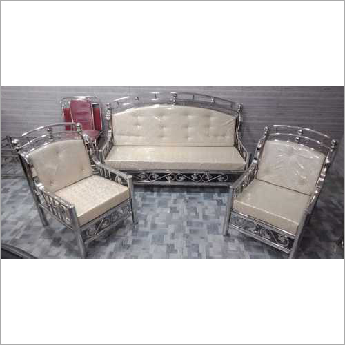 Stainless Steel White Sofa Set