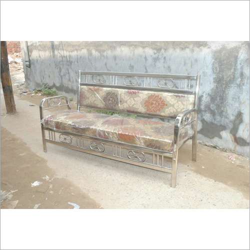 3 Seater Printed Stainless Steel Sofa