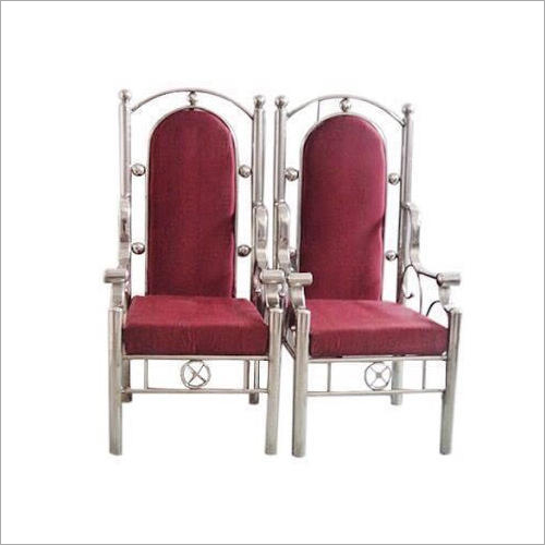 Stainless Steel Maroon Wedding Chair