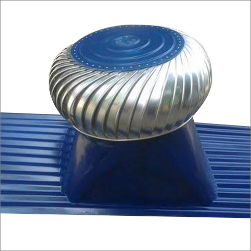 Silver And Blue Roof Turbo Ventilator