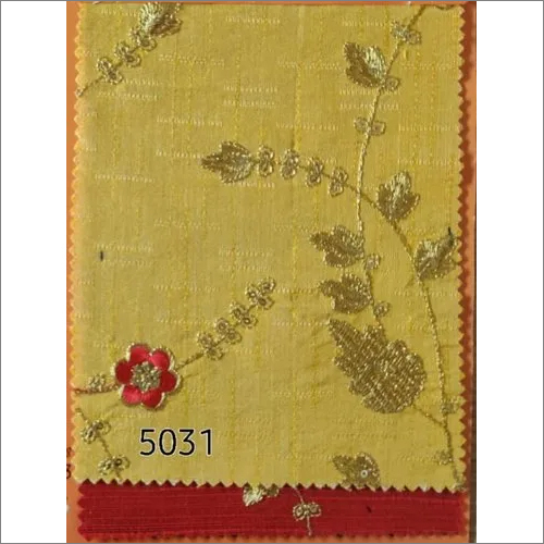 Yellow Embroidery Georgette Fabric