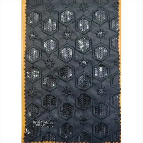 Black Embroidery Georgette Fabric