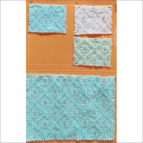 Sky Blue Embroidered Georgette Fabric