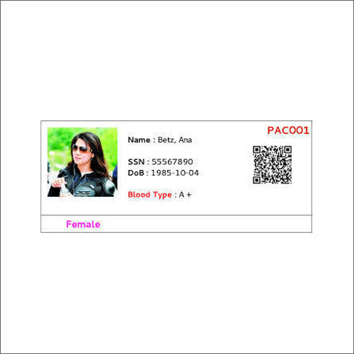 Glossy Patient Id Card