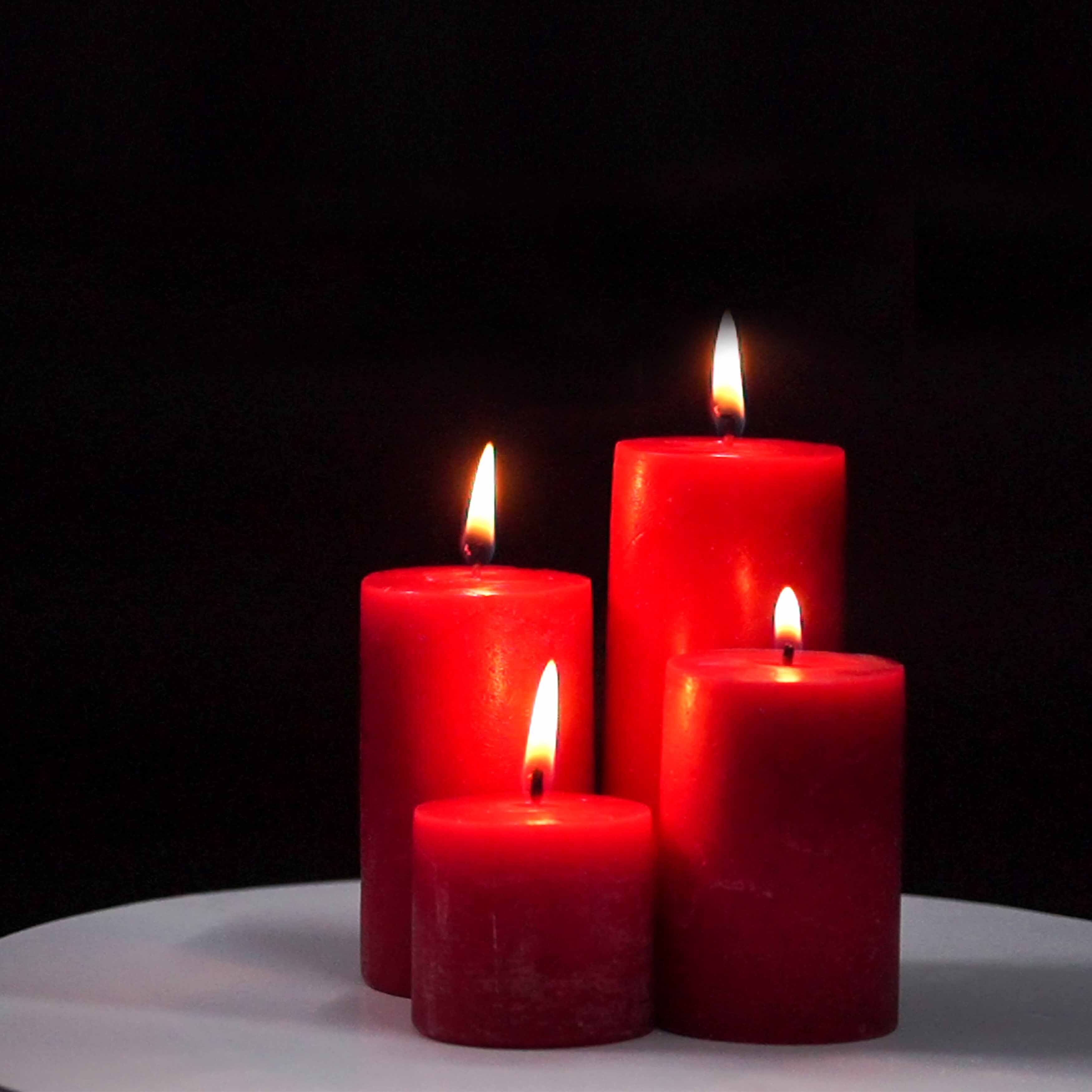 Fresh Strawberry Scented Pillar Candle Gift Set (Pack of 4)
