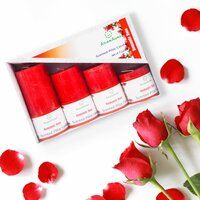 Asian Aura Romantic Rose Scented Pillar Candle Gift Set (Pack of 4)