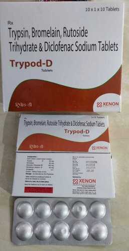 Trypsin Bromelain Rutoside Trihydrate And Diclofenac Sodium Tablets Suitable For: Adults