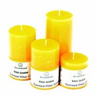 Asian Aura White Jasmine Scented Pillar Candle Gift Set (Pack of 4)