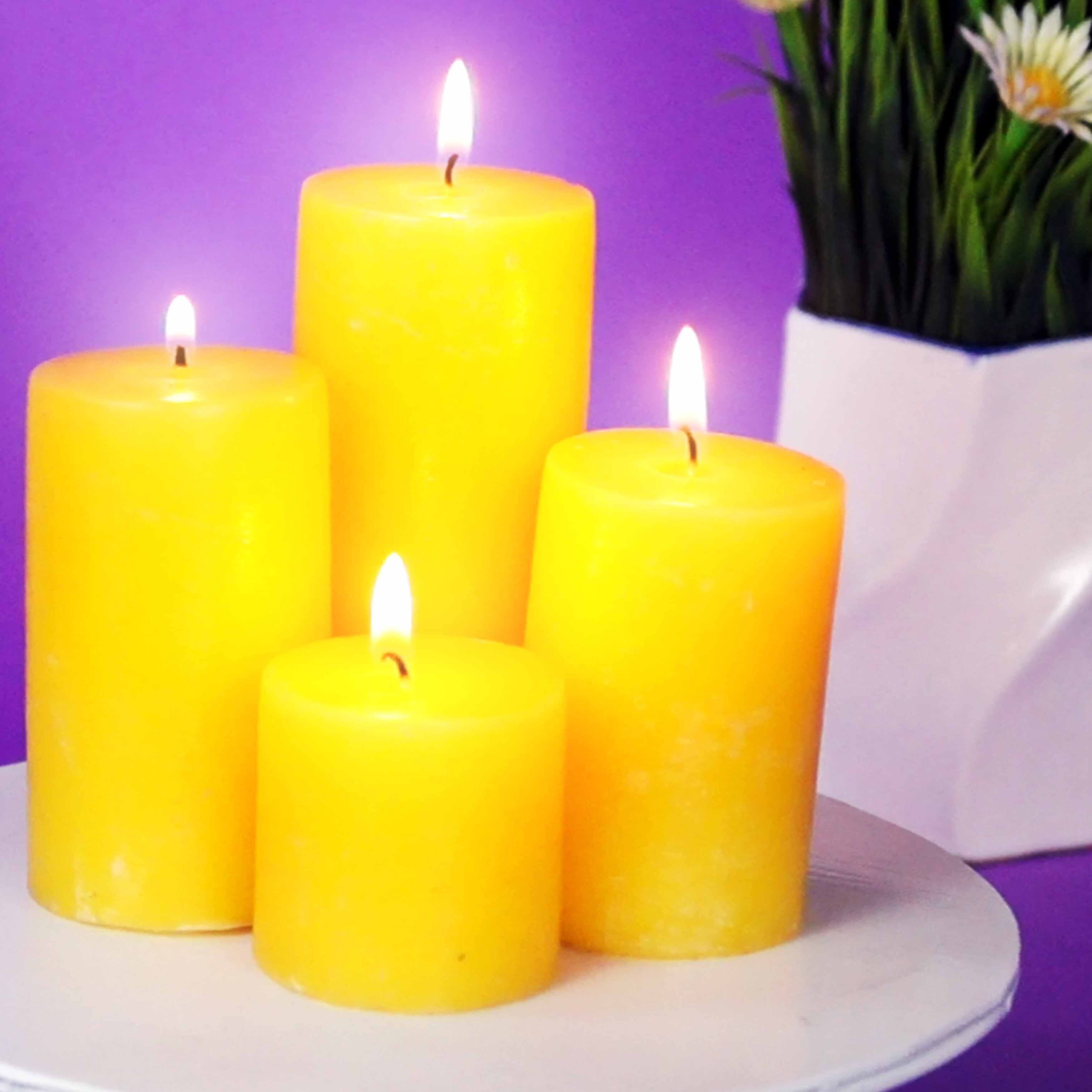 Asian Aura White Jasmine Scented Pillar Candle Gift Set (Pack of 4)