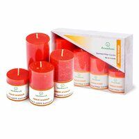 Asian Aura Mandarin Orange Scented Pillar Candle Gift Set (Pack of 4)