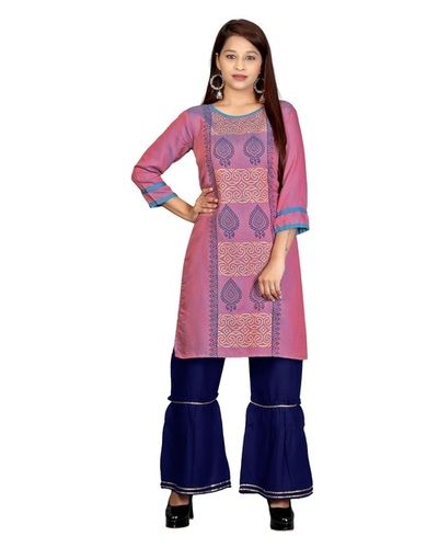 Girls Embroidery Kurti With Sarara Set Age Group: 10-15 Year