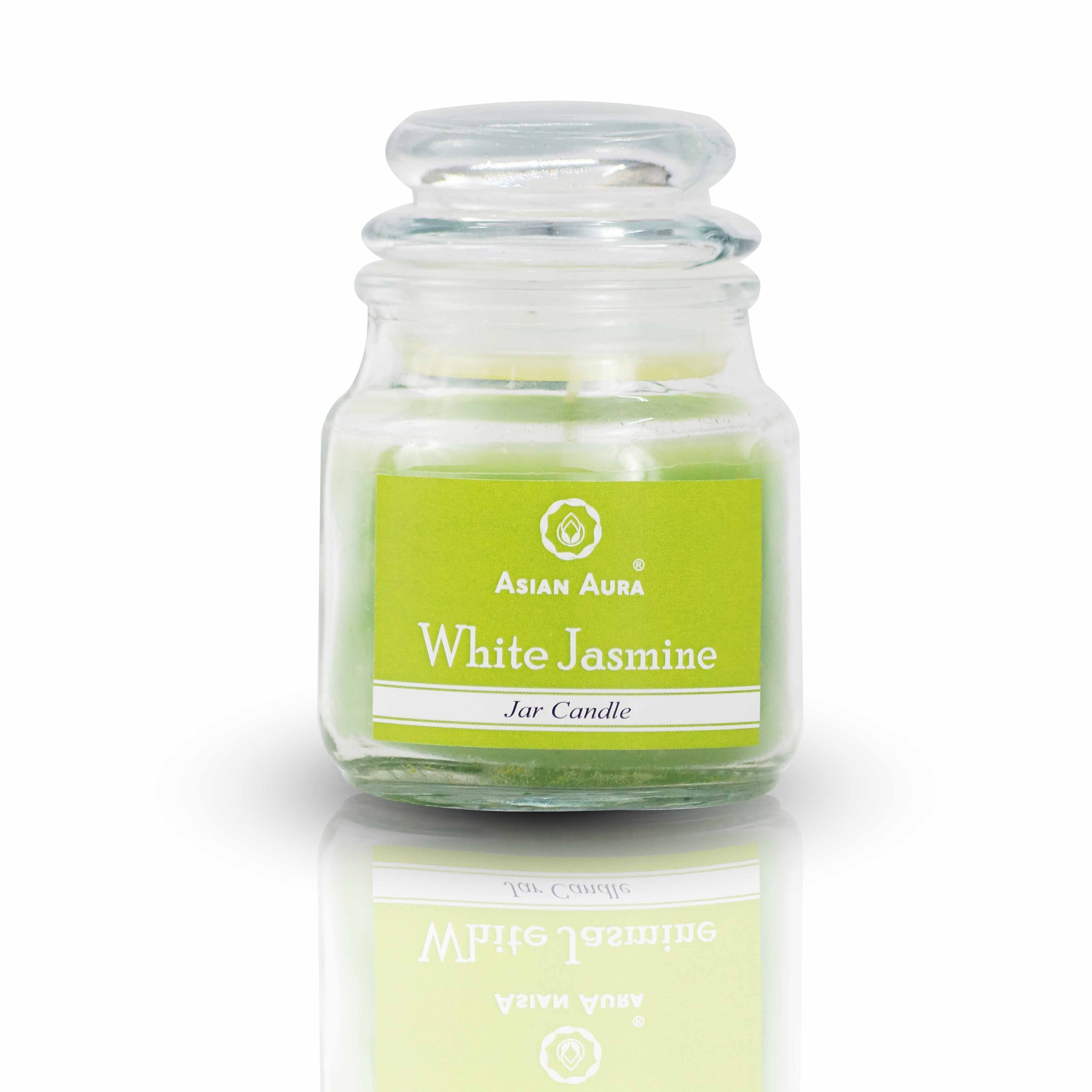 Asian Aura White Jasmine Highly Fragrance Jar Candle