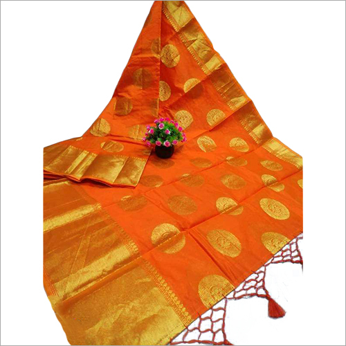 Zari Handloom Orange Saree