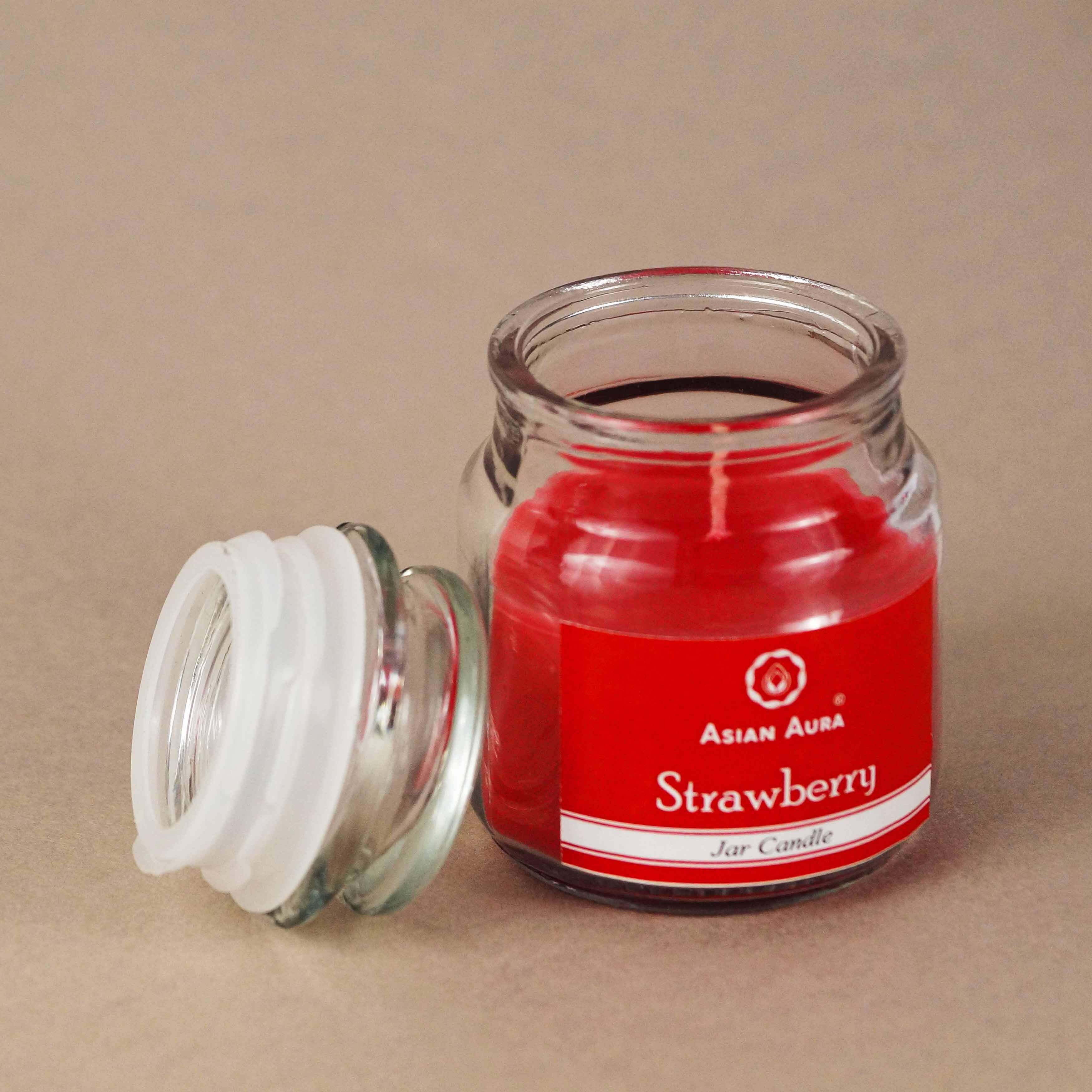 Asian Aura Strawberry Highly Fragranced Jar Candle (Pack of 1)