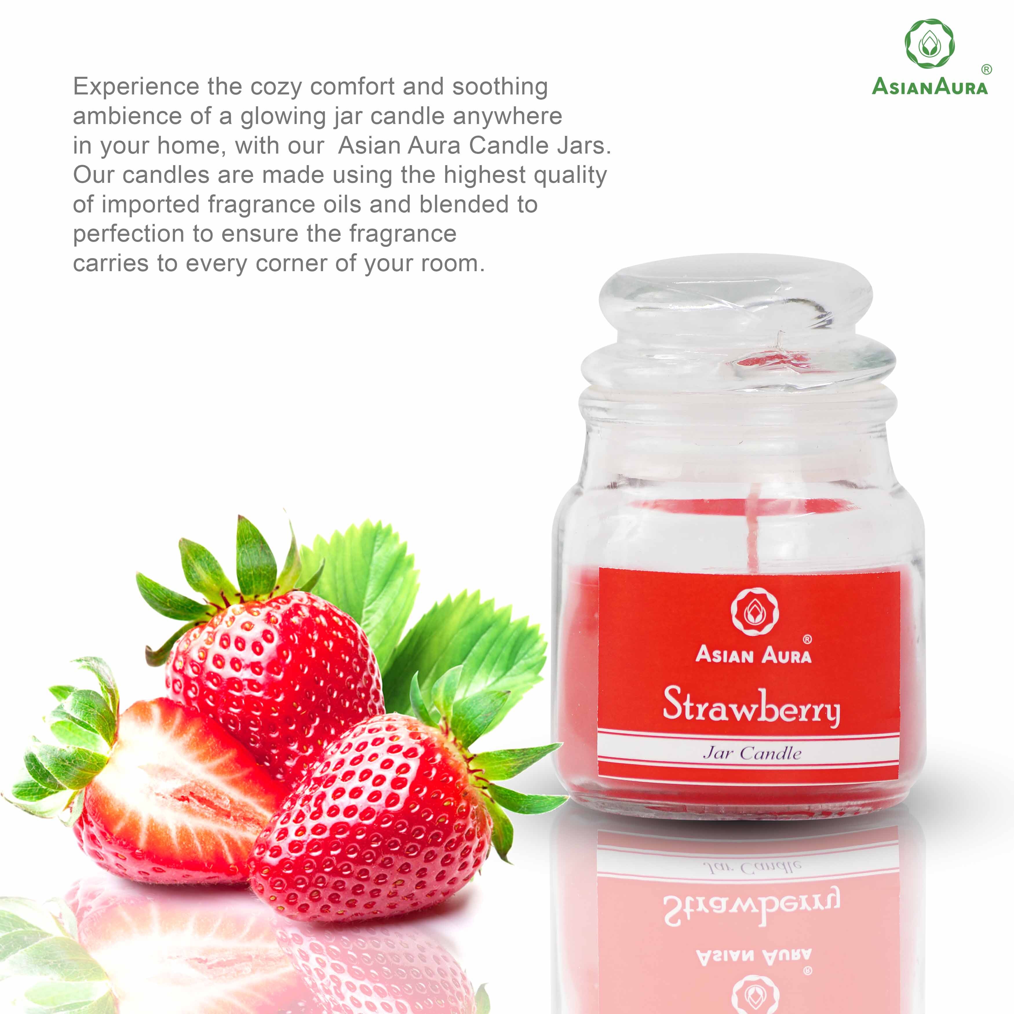 Asian Aura Strawberry Highly Fragranced Jar Candle (Pack of 1)