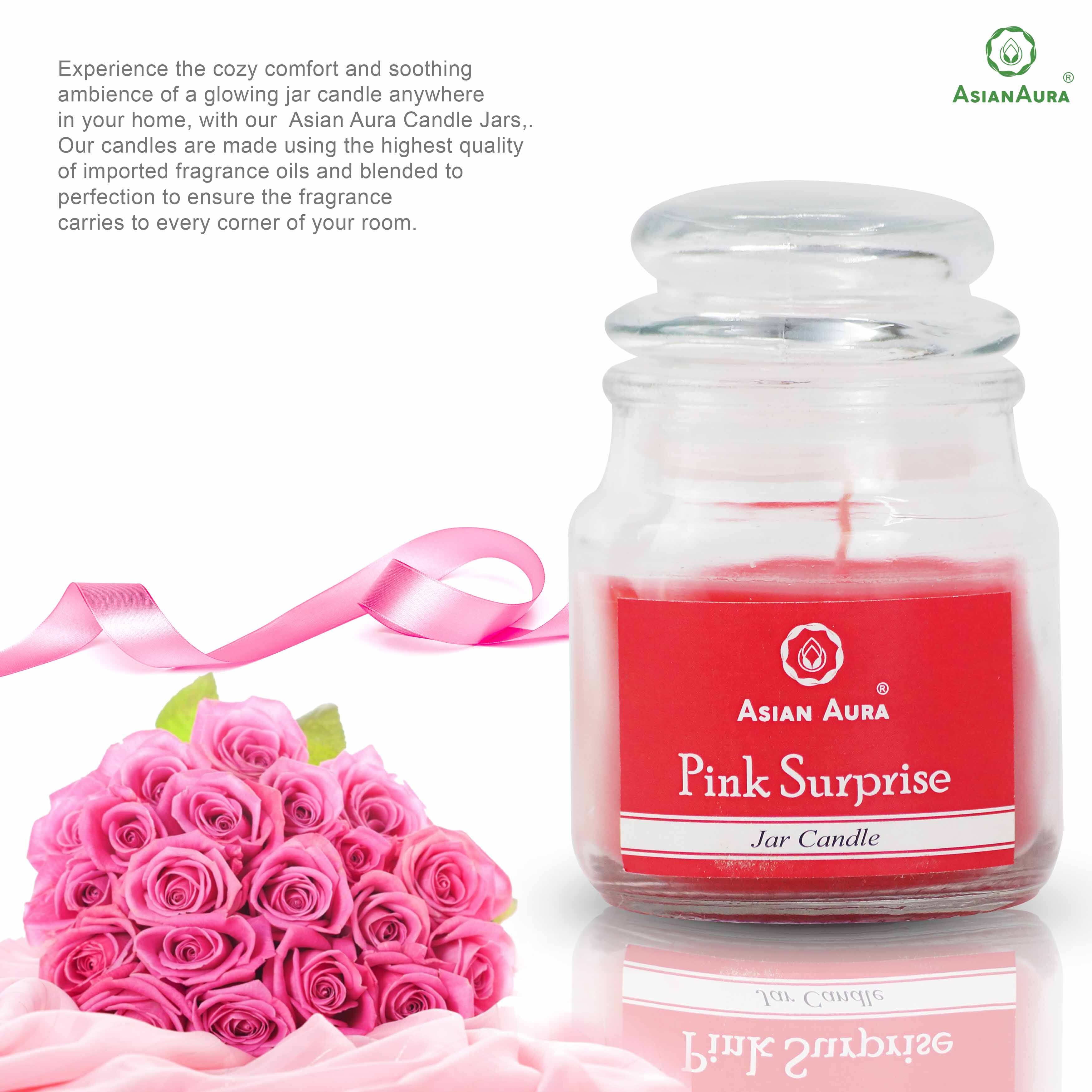 Asian Aura Pink Surprise Highly Fragranced Jar Candle (Pack of 1)