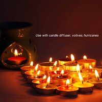 Asian Aura Smokeless T-Light Candles 3-4 Hrs Burning Time Candle Candle Multicolour Pack of 40