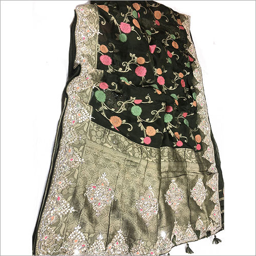 Multicolor Fancy Balck Designer Saree