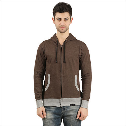 Mens Brown Ziper Hoodies