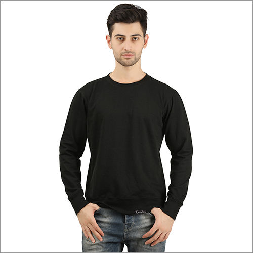 Mens Full Sleeve Black Sweatshirt