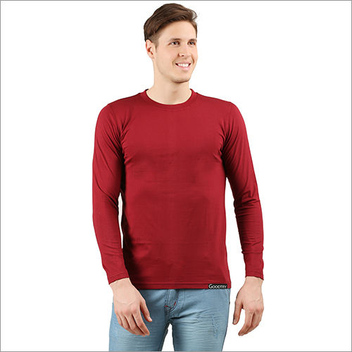 Mens Round Neck Full Sleeve Plain T-Shirt