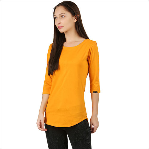 Women Round Neck 3-4Th Sleeve T-Shirt Age Group: Adult