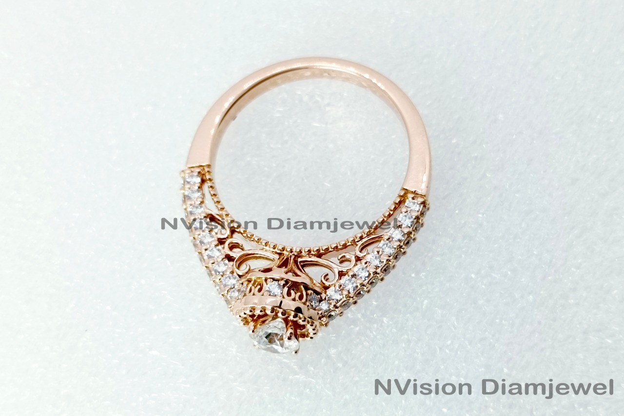 Rose Gold Solitaire Vintage Ring