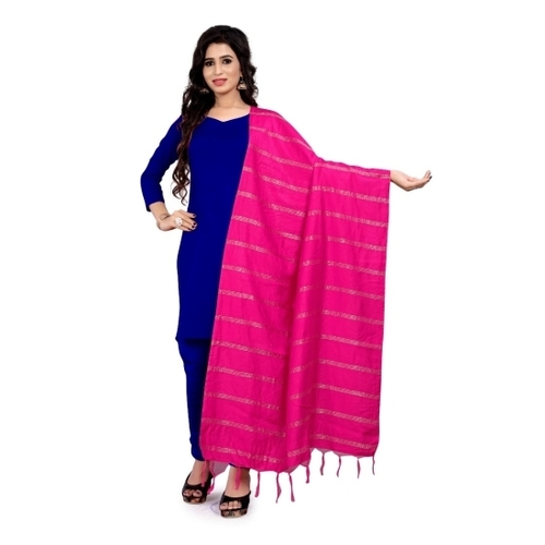 Women's Cotton Jari Woven Work Dupatta