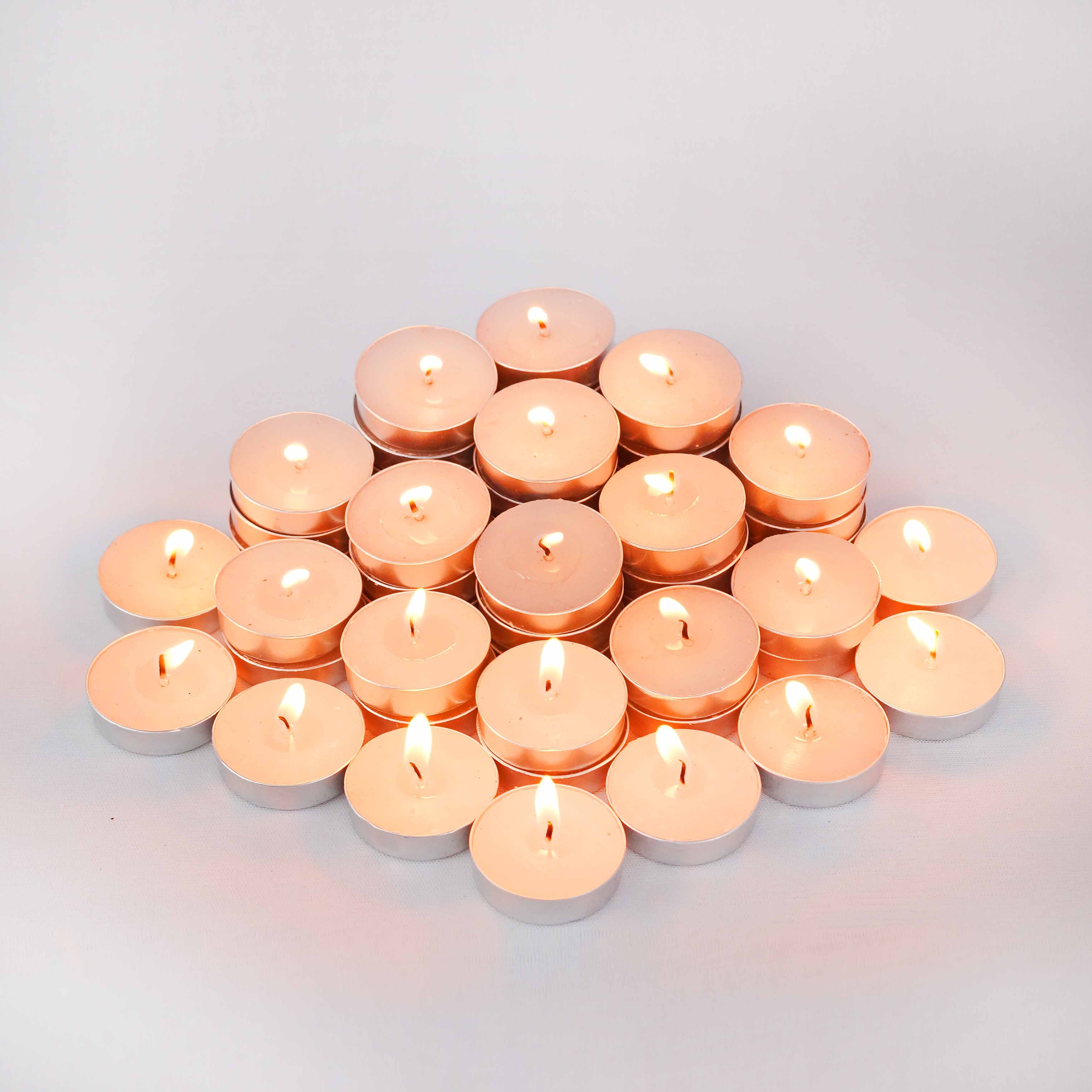 Asian Aura Smokeless T-Light Candles 3-4 Hrs Burning Time Candle Candle White Pack of 50