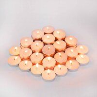 Asian Aura Smokeless T-Light Candles 3-4 Hrs Burning Time Candle Candle White Pack of 50
