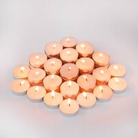 Asian Aura Smokeless T-Light Candles 3-4 Hrs Burning Time Candle Candle White Pack of 50