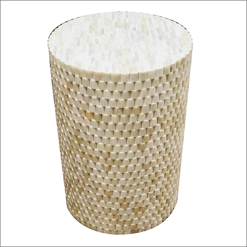 Bone Inlay Round Stool