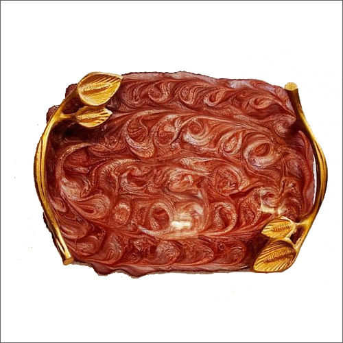 Red Indian Handmade Resin Serving Tray